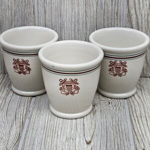 Vintage 1967 Walker China US Coast Guard Cups Shaving Mugs Set of 3 USCG